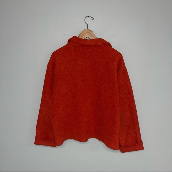 Eddie Bauer  Vintage Cardigan Women's‎ Size Medium Orange Fleece Button Sweater - Picture 4 of 7